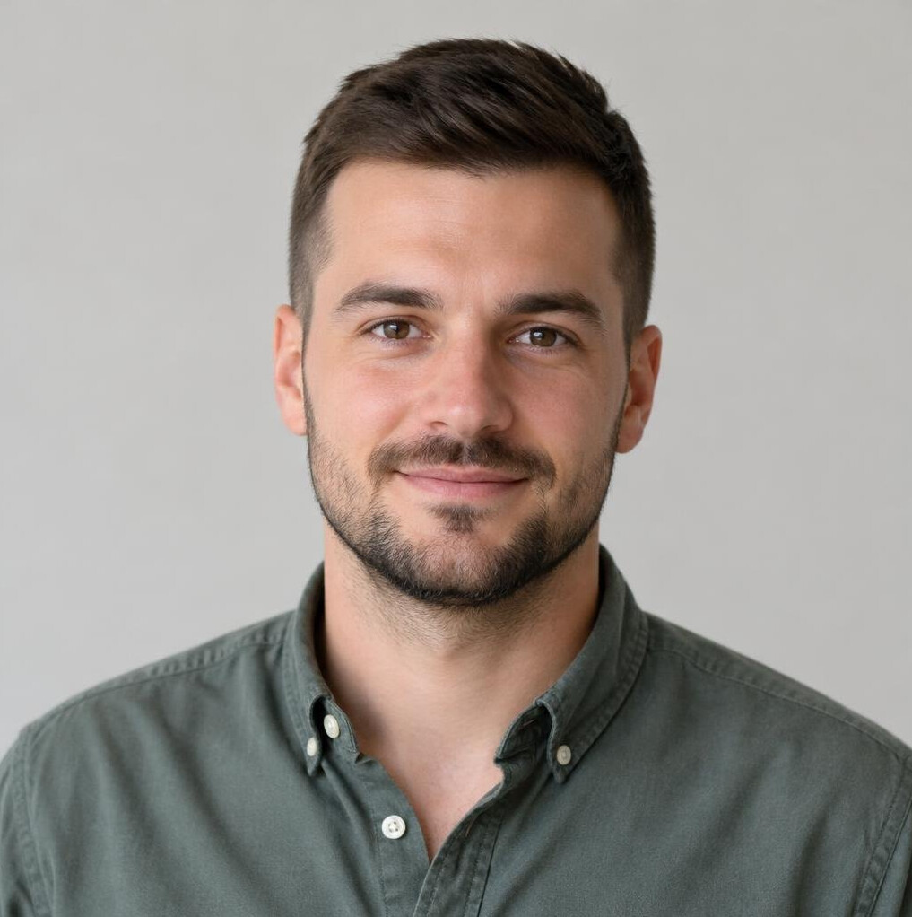 Portrait of a bearded man looking at the camera