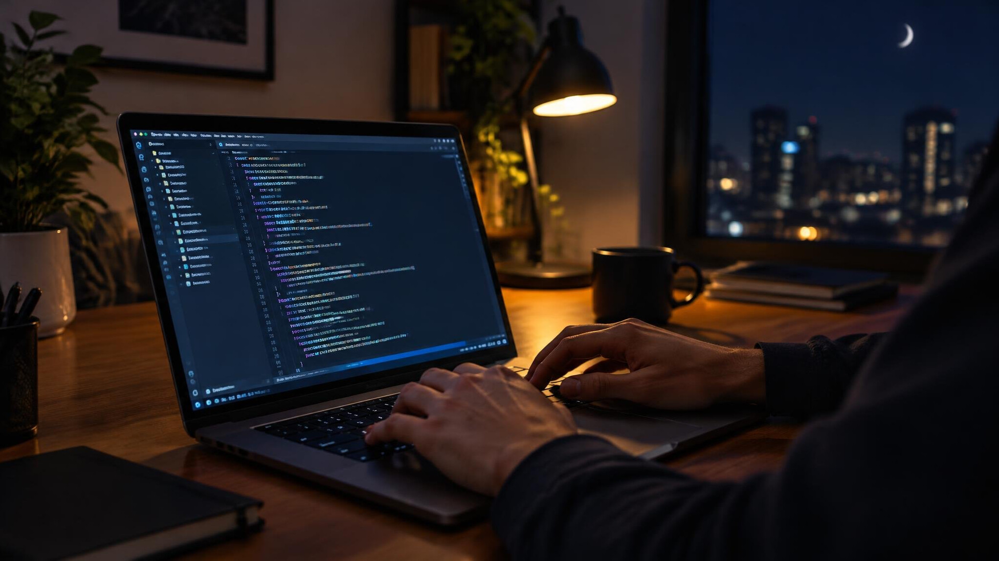 laptop screen with code