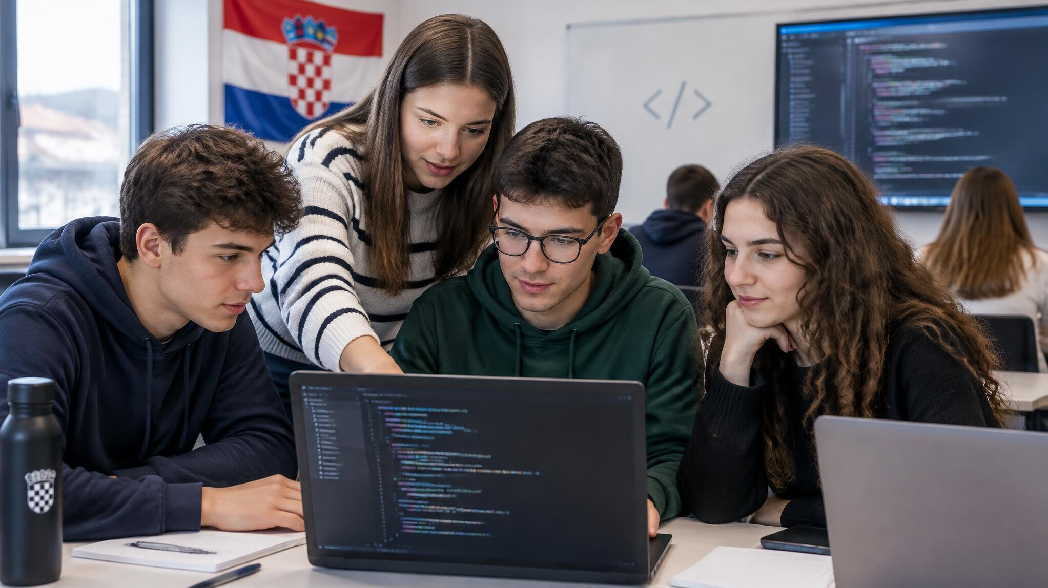 croatian students learning to code
