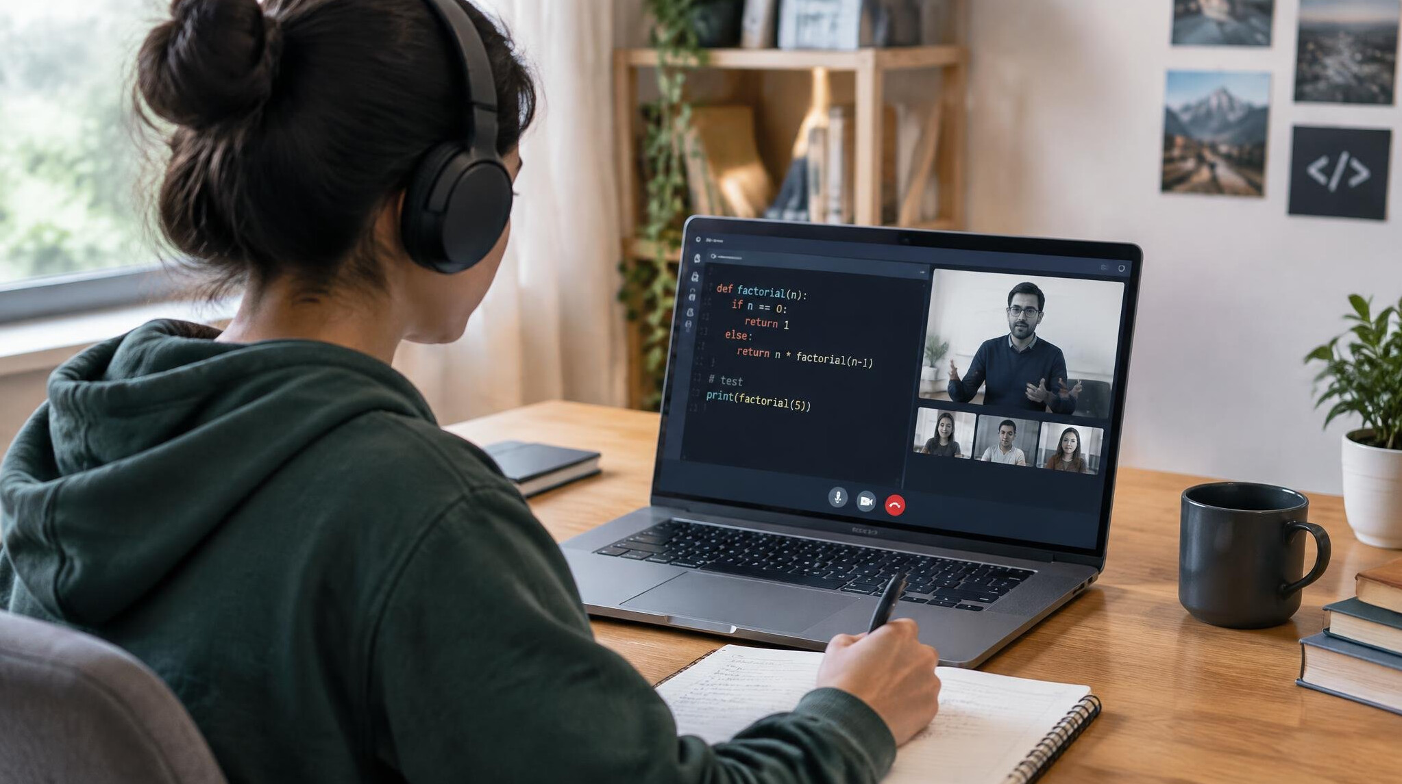online coding course on laptop